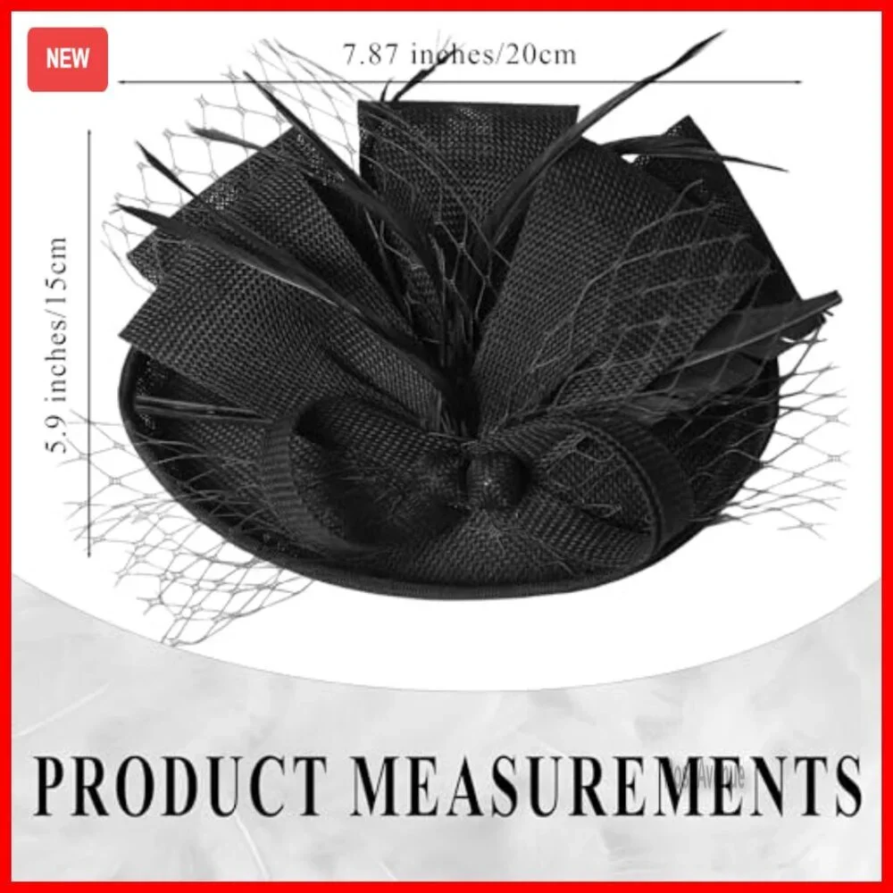 Women's Fascinator Hat with Feathers Mesh Headband Clip for Wedding Tea Party